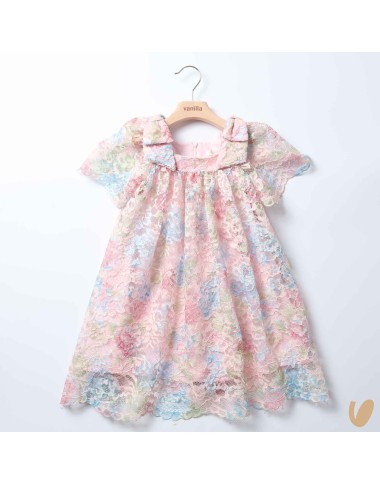 Rainbow macramé dress