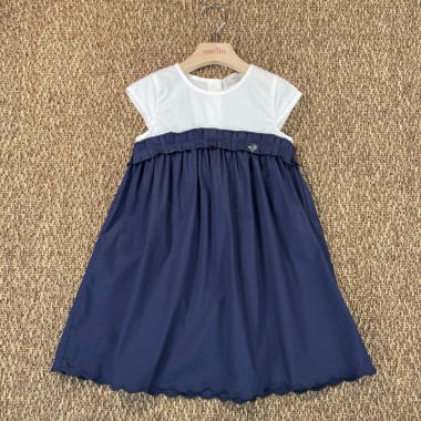 Abito bicolore in popeline Bimba 2/8 anni
