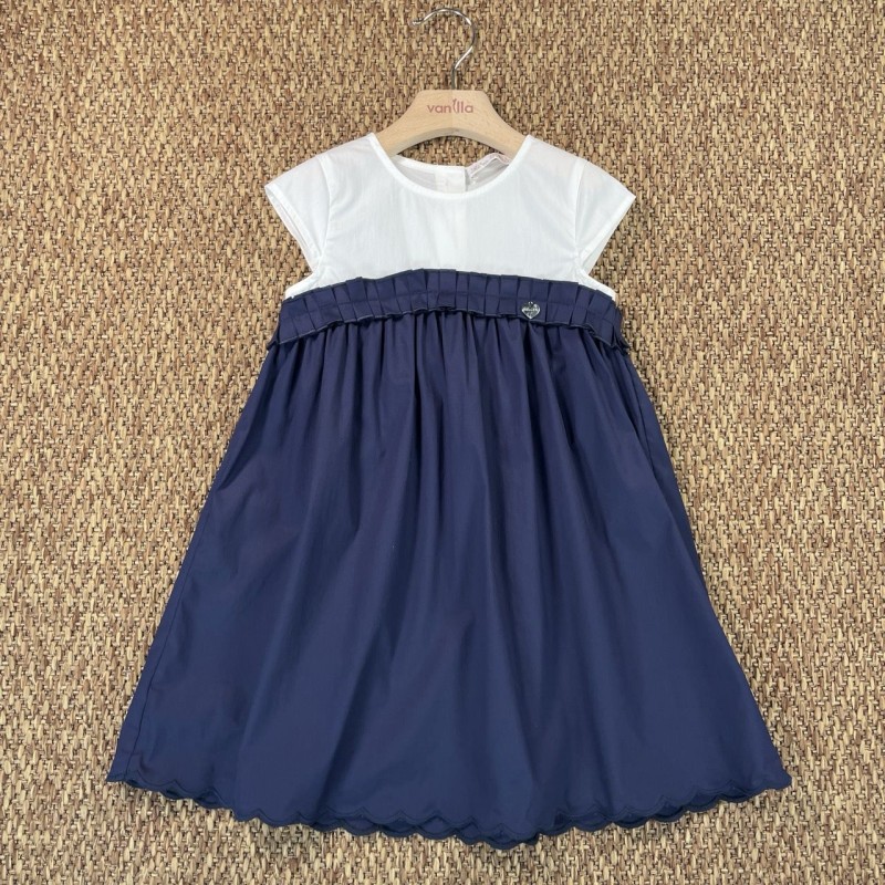 Abito bicolore in popeline Bimba 2/8 anni