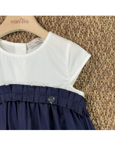 Two-colored poplin dress