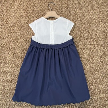 Abito bicolore in popeline Bimba 2/8 anni