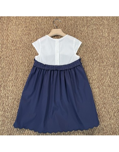 Two-colored poplin dress