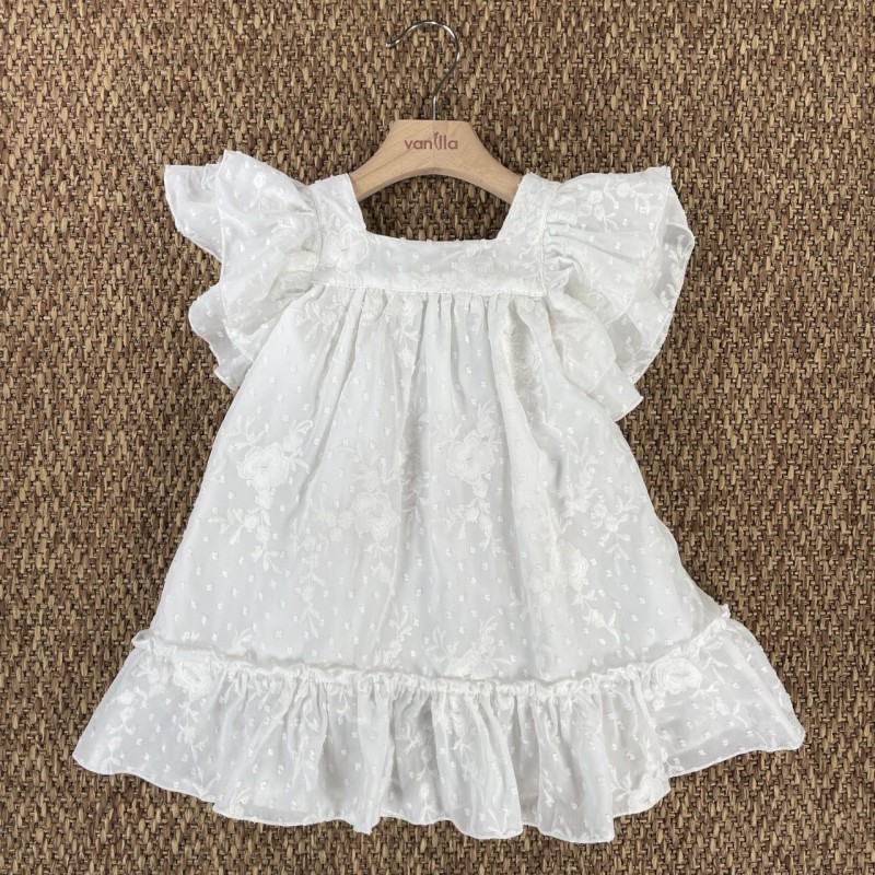 Abito chiffon plumetis Bimba 2/8 anni