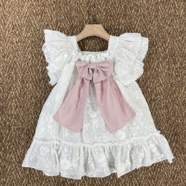 Abito chiffon plumetis Bimba 2/8 anni