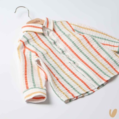 Camicia righe cotone T-Shirt e Camicia