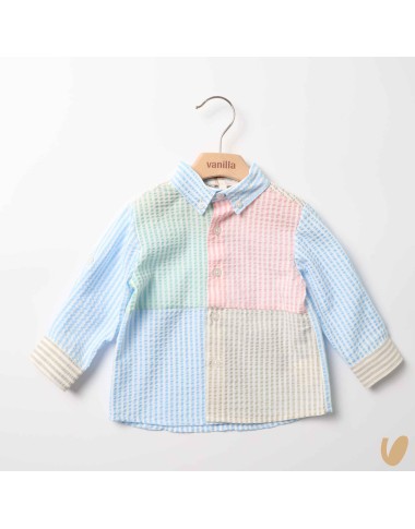 Camicia righe patchwork multicolor T-Shirt e Camicia