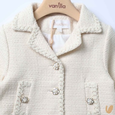 Giacca tweed bottoni camelie Giacca e Giubbino