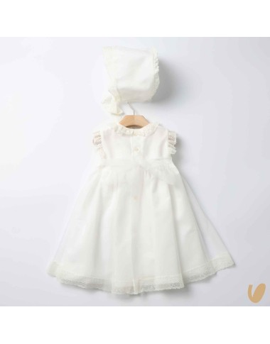 Abito con cuffietta punto smock Battesimo