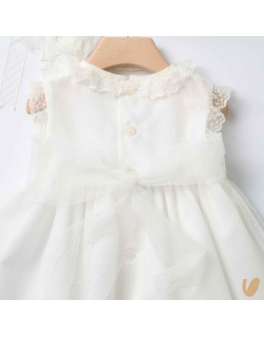 Abito con cuffietta punto smock Battesimo