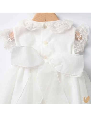 Abito con cuffietta punto smock Battesimo