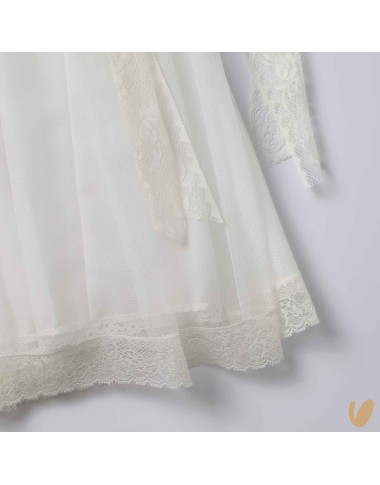 Abito lungo con cuffietta punto smock Battesimo