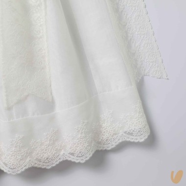 Abito lungo con cuffietta punto smock Battesimo