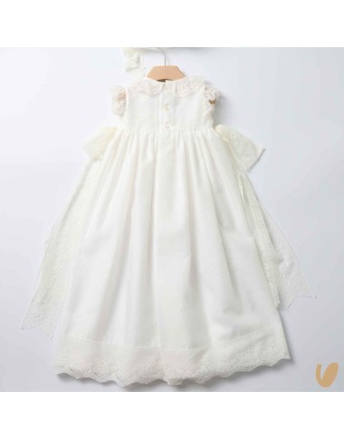 Abito lungo con cuffietta punto smock Battesimo