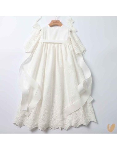 Abito lungo con cuffietta punto smock Battesimo