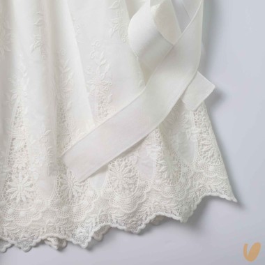 Abito lungo con cuffietta punto smock Battesimo