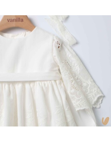 Abito lungo con cuffietta punto smock Battesimo