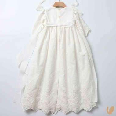 Abito lungo con cuffietta punto smock Battesimo