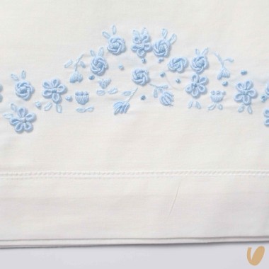 Set lenzuolo bouquet di fiori ricamati a mano Coperta e Lenzuola