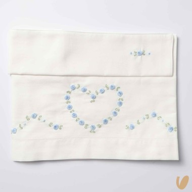 Set lenzuolo cuore di roselline ricamate a mano Coperta e Lenzuola
