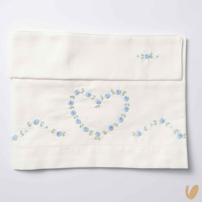 Set lenzuolo cuore di roselline ricamate a mano Coperta e Lenzuola