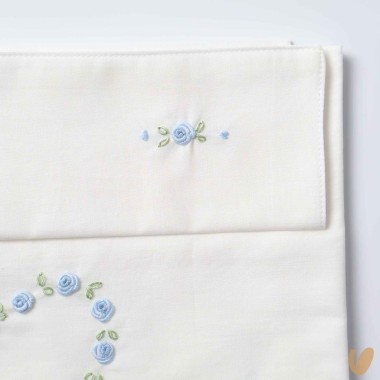 Set lenzuolo cuore di roselline ricamate a mano Coperta e Lenzuola