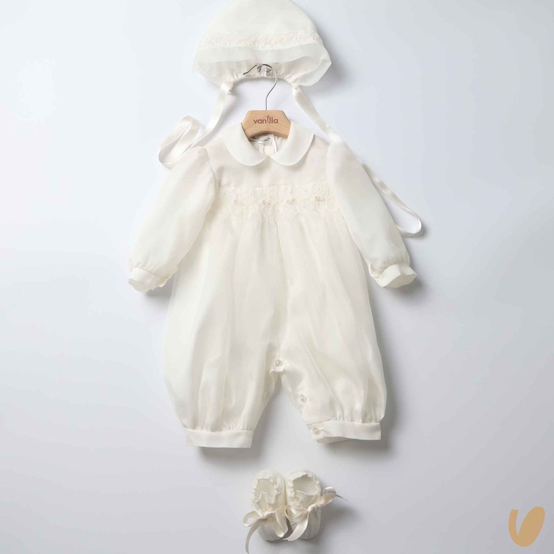 Completo battesimale in pura seta Battesimo