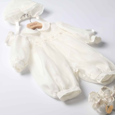 Completo battesimale in pura seta Battesimo