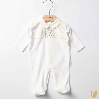 Tutina cotone e lino fiorellini Completo e Pagliaccetto