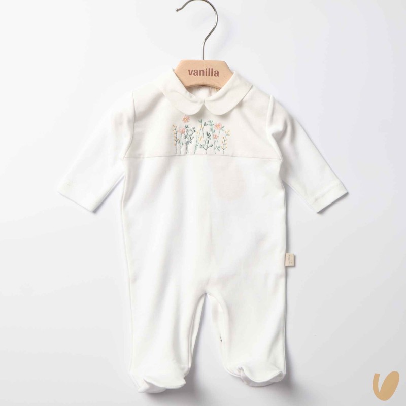 Tutina cotone e lino fiorellini Completo e Pagliaccetto