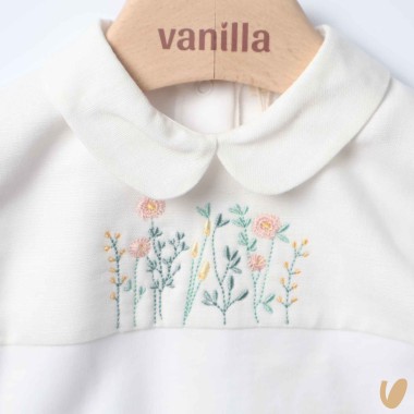 Tutina cotone e lino fiorellini Completo e Pagliaccetto