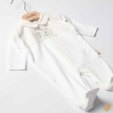 Tutina cotone e lino fiorellini Completo e Pagliaccetto