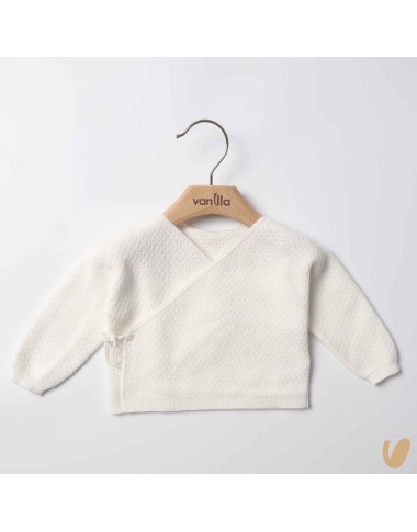 Crossed cardigan in cotton thread