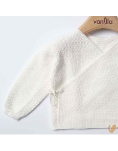 Crossed cardigan in cotton thread