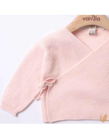Crossed cardigan in cotton thread