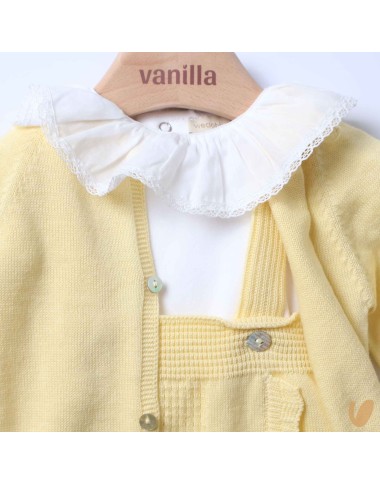 Salopette cardigan e body in cotone organico Completo e Pagliaccetto