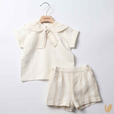 Completo marinaretto in lino Completo e Pagliaccetto