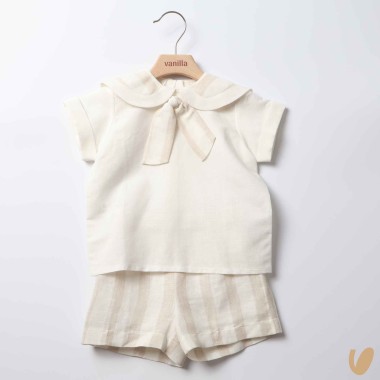 Completo marinaretto in lino Completo e Pagliaccetto