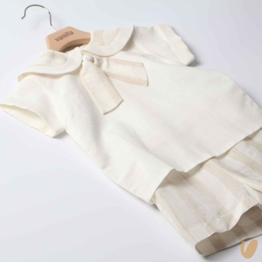 Completo marinaretto in lino Completo e Pagliaccetto