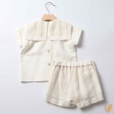 Completo marinaretto in lino Completo e Pagliaccetto