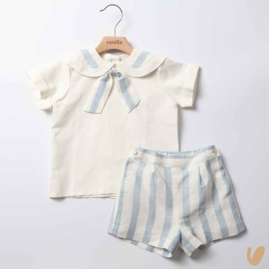 Completo marinaretto in lino Completo e Pagliaccetto