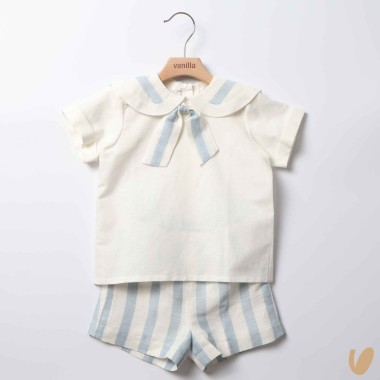 Completo marinaretto in lino Completo e Pagliaccetto