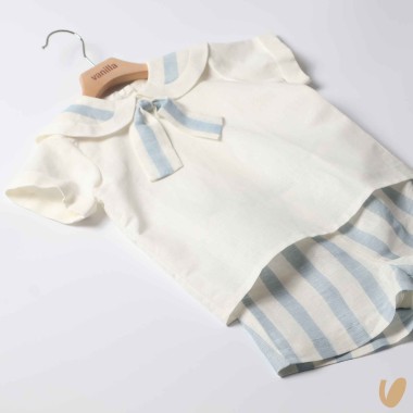 Completo marinaretto in lino Completo e Pagliaccetto