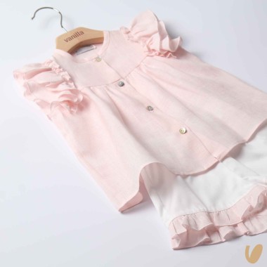 Completo Blusa in puro lino e short Completo e Pagliaccetto