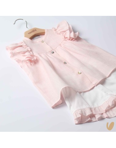 Complete pure linen and short blouse