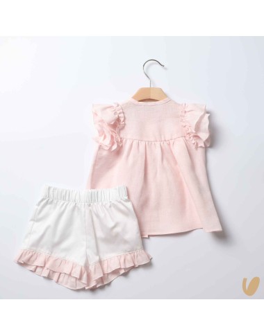 Completo Blusa in puro lino e short Completo e Pagliaccetto