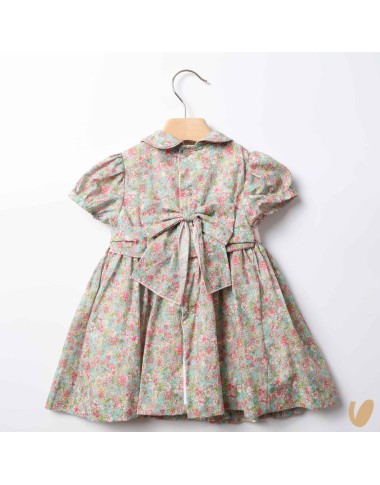 Embroidered smock dot dress