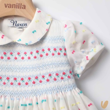 Abito plumetis punto smock ricamato Abito e Tute