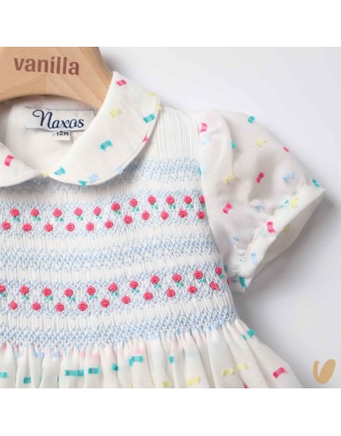 Plumetis dress embroidered smock point