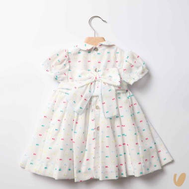 Abito plumetis punto smock ricamato Abito e Tute