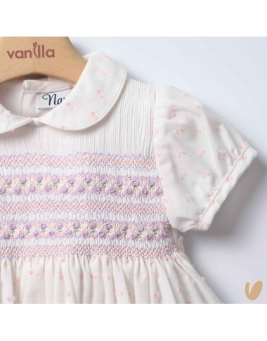 Plumetis dress embroidered smock point